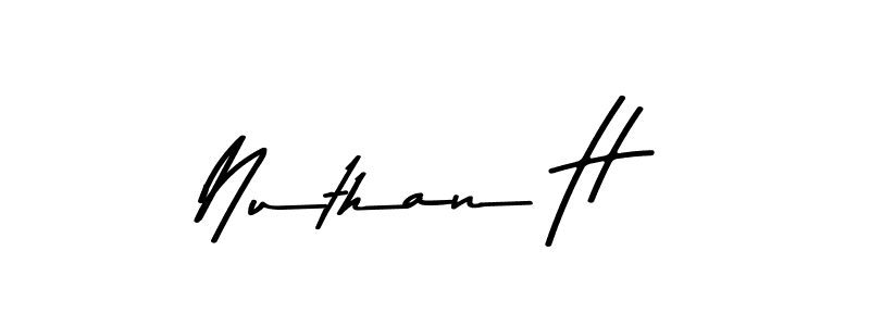 Here are the top 10 professional signature styles for the name Nuthan H. These are the best autograph styles you can use for your name. Nuthan H signature style 9 images and pictures png