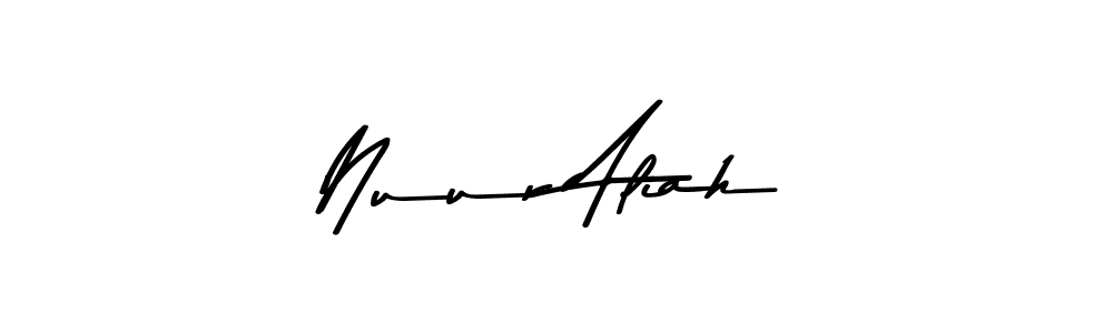 Design your own signature with our free online signature maker. With this signature software, you can create a handwritten (Asem Kandis PERSONAL USE) signature for name Nuur Aliah. Nuur Aliah signature style 9 images and pictures png