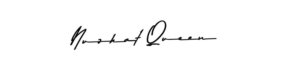 Make a beautiful signature design for name Nuzhat Queen. With this signature (Asem Kandis PERSONAL USE) style, you can create a handwritten signature for free. Nuzhat Queen signature style 9 images and pictures png