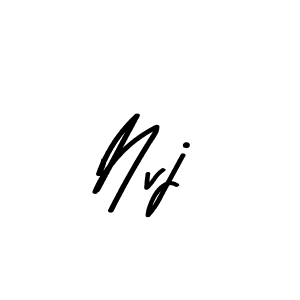 Create a beautiful signature design for name Nvj. With this signature (Asem Kandis PERSONAL USE) fonts, you can make a handwritten signature for free. Nvj signature style 9 images and pictures png