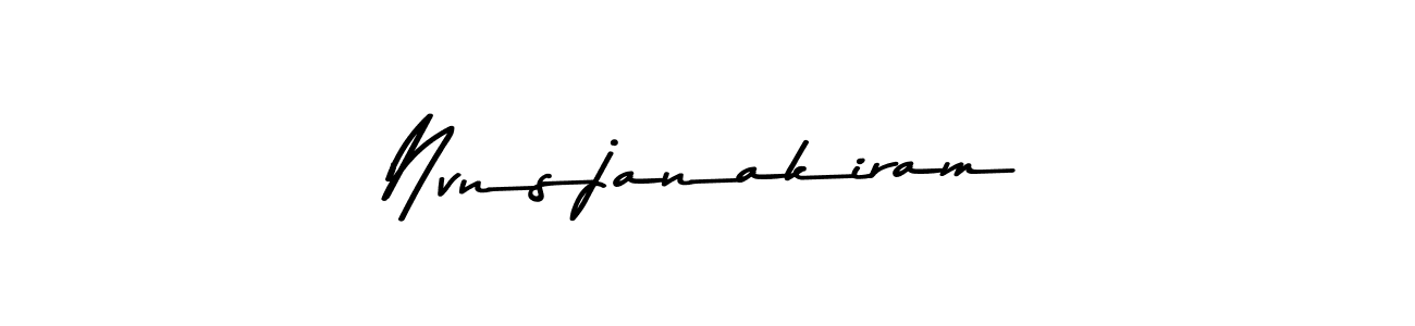 How to make Nvnsjanakiram name signature. Use Asem Kandis PERSONAL USE style for creating short signs online. This is the latest handwritten sign. Nvnsjanakiram signature style 9 images and pictures png