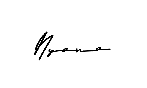 How to make Nyana name signature. Use Asem Kandis PERSONAL USE style for creating short signs online. This is the latest handwritten sign. Nyana signature style 9 images and pictures png