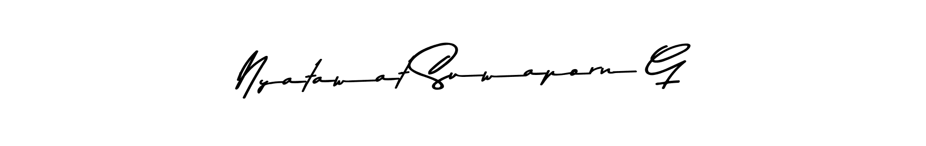 Create a beautiful signature design for name Nyatawat Suwaporn G. With this signature (Asem Kandis PERSONAL USE) fonts, you can make a handwritten signature for free. Nyatawat Suwaporn G signature style 9 images and pictures png