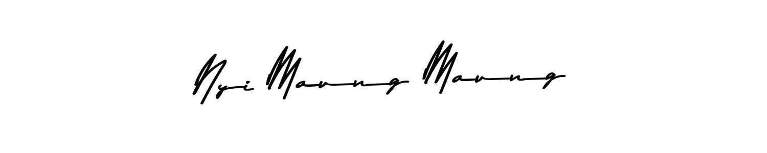 Make a beautiful signature design for name Nyi Maung Maung. With this signature (Asem Kandis PERSONAL USE) style, you can create a handwritten signature for free. Nyi Maung Maung signature style 9 images and pictures png