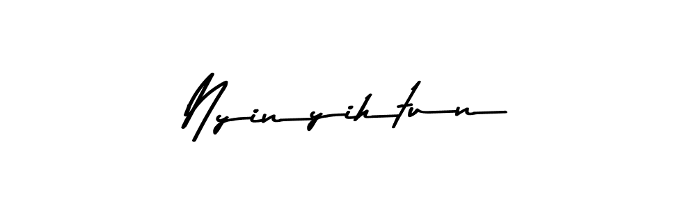 Design your own signature with our free online signature maker. With this signature software, you can create a handwritten (Asem Kandis PERSONAL USE) signature for name Nyinyihtun. Nyinyihtun signature style 9 images and pictures png