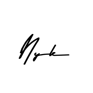 Nyk stylish signature style. Best Handwritten Sign (Asem Kandis PERSONAL USE) for my name. Handwritten Signature Collection Ideas for my name Nyk. Nyk signature style 9 images and pictures png