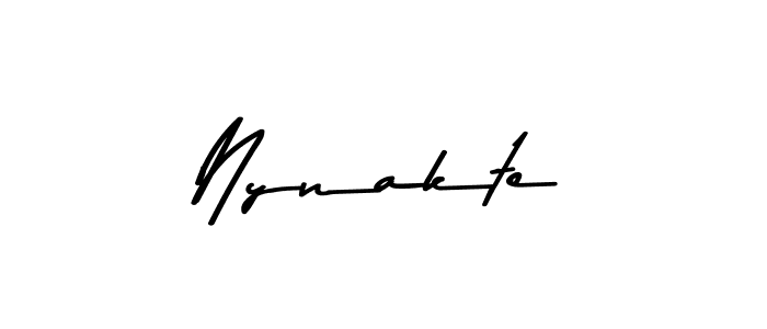 How to make Nynakte name signature. Use Asem Kandis PERSONAL USE style for creating short signs online. This is the latest handwritten sign. Nynakte signature style 9 images and pictures png