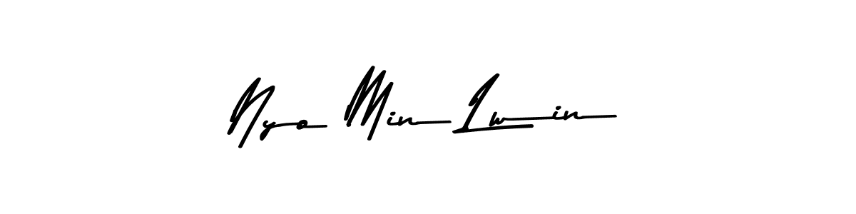 Nyo Min Lwin stylish signature style. Best Handwritten Sign (Asem Kandis PERSONAL USE) for my name. Handwritten Signature Collection Ideas for my name Nyo Min Lwin. Nyo Min Lwin signature style 9 images and pictures png