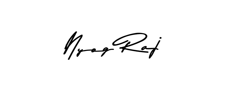 Design your own signature with our free online signature maker. With this signature software, you can create a handwritten (Asem Kandis PERSONAL USE) signature for name Nyog Raj. Nyog Raj signature style 9 images and pictures png