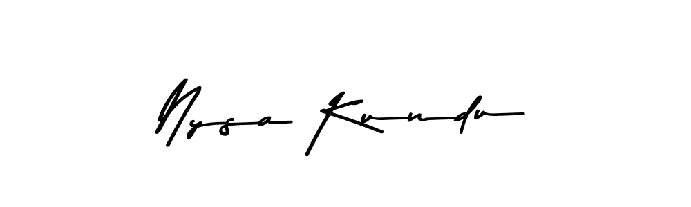 How to make Nysa Kundu name signature. Use Asem Kandis PERSONAL USE style for creating short signs online. This is the latest handwritten sign. Nysa Kundu signature style 9 images and pictures png