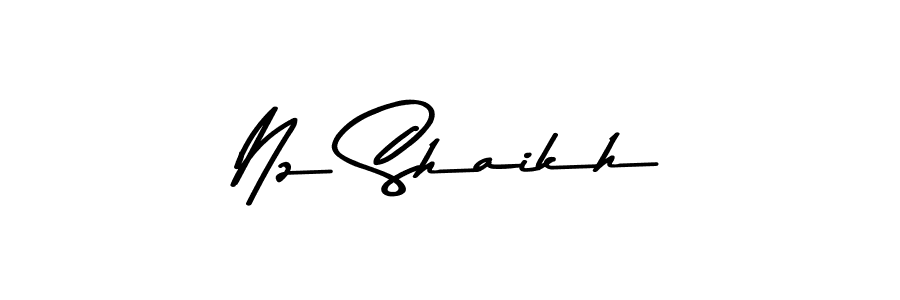 The best way (Asem Kandis PERSONAL USE) to make a short signature is to pick only two or three words in your name. The name Nz Shaikh include a total of six letters. For converting this name. Nz Shaikh signature style 9 images and pictures png