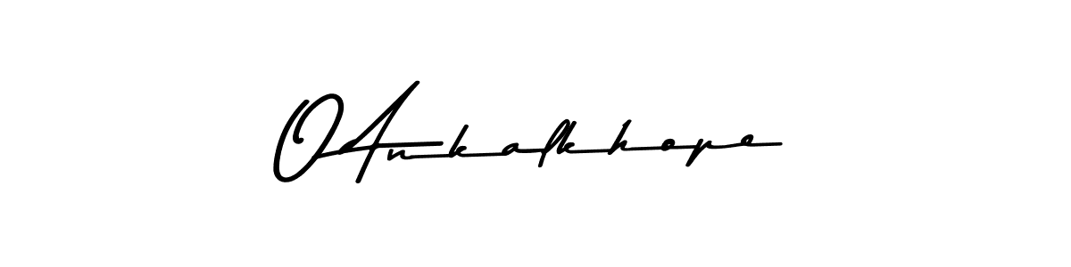 Create a beautiful signature design for name O Ankalkhope. With this signature (Asem Kandis PERSONAL USE) fonts, you can make a handwritten signature for free. O Ankalkhope signature style 9 images and pictures png