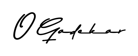 If you are searching for the best signature style for your name O Gadekar, here we have designed multiple signature styles using Asem Kandis PERSONAL USE. O Gadekar signature style 9 images and pictures png