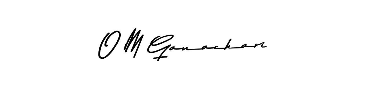 Create a beautiful signature design for name O M Ganachari. With this signature (Asem Kandis PERSONAL USE) fonts, you can make a handwritten signature for free. O M Ganachari signature style 9 images and pictures png