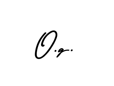 Create a beautiful signature design for name O.g.. With this signature (Asem Kandis PERSONAL USE) fonts, you can make a handwritten signature for free. O.g. signature style 9 images and pictures png