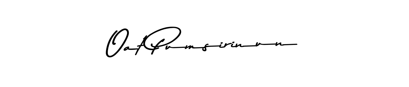 if you are searching for the best signature style for your name Oat Pumsirinun. so please give up your signature search. here we have designed multiple signature styles  using Asem Kandis PERSONAL USE. Oat Pumsirinun signature style 9 images and pictures png