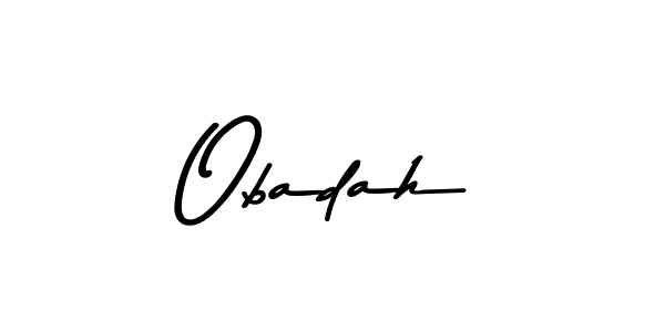 Create a beautiful signature design for name Obadah. With this signature (Asem Kandis PERSONAL USE) fonts, you can make a handwritten signature for free. Obadah signature style 9 images and pictures png