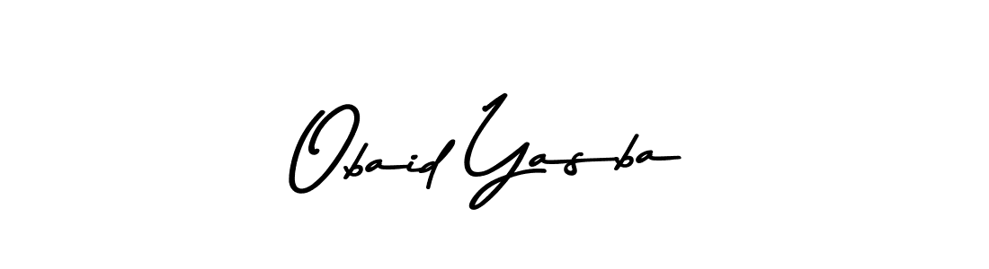 Create a beautiful signature design for name Obaid Yasba. With this signature (Asem Kandis PERSONAL USE) fonts, you can make a handwritten signature for free. Obaid Yasba signature style 9 images and pictures png