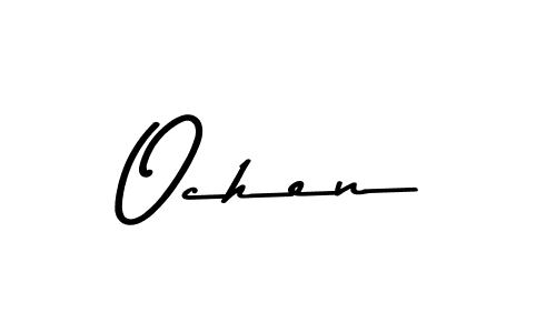 Design your own signature with our free online signature maker. With this signature software, you can create a handwritten (Asem Kandis PERSONAL USE) signature for name Ochen. Ochen signature style 9 images and pictures png
