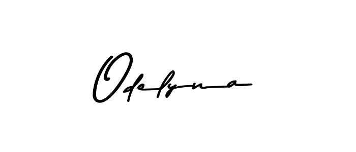 Create a beautiful signature design for name Odelyna. With this signature (Asem Kandis PERSONAL USE) fonts, you can make a handwritten signature for free. Odelyna signature style 9 images and pictures png