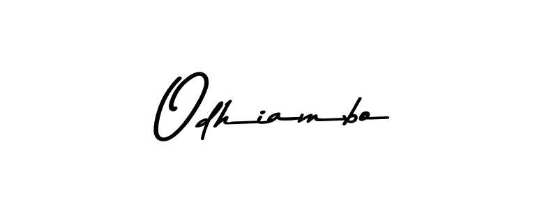 How to make Odhiambo name signature. Use Asem Kandis PERSONAL USE style for creating short signs online. This is the latest handwritten sign. Odhiambo signature style 9 images and pictures png