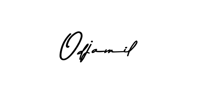 Create a beautiful signature design for name Odjamil. With this signature (Asem Kandis PERSONAL USE) fonts, you can make a handwritten signature for free. Odjamil signature style 9 images and pictures png
