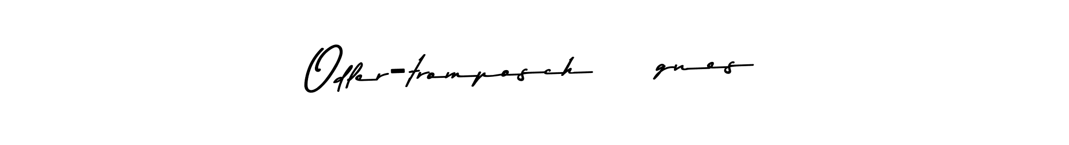 Create a beautiful signature design for name Odler-tromposch Ágnes. With this signature (Asem Kandis PERSONAL USE) fonts, you can make a handwritten signature for free. Odler-tromposch Ágnes signature style 9 images and pictures png