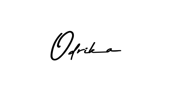 How to make Odrika name signature. Use Asem Kandis PERSONAL USE style for creating short signs online. This is the latest handwritten sign. Odrika signature style 9 images and pictures png