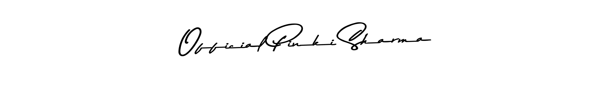 Make a beautiful signature design for name Official Pinki Sharma. With this signature (Asem Kandis PERSONAL USE) style, you can create a handwritten signature for free. Official Pinki Sharma signature style 9 images and pictures png