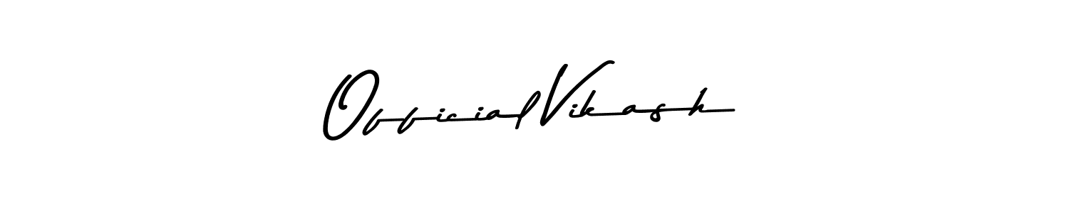 Create a beautiful signature design for name Official Vikash. With this signature (Asem Kandis PERSONAL USE) fonts, you can make a handwritten signature for free. Official Vikash signature style 9 images and pictures png