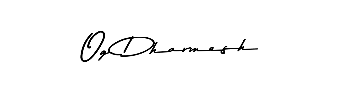 Make a beautiful signature design for name Og Dharmesh. With this signature (Asem Kandis PERSONAL USE) style, you can create a handwritten signature for free. Og Dharmesh signature style 9 images and pictures png