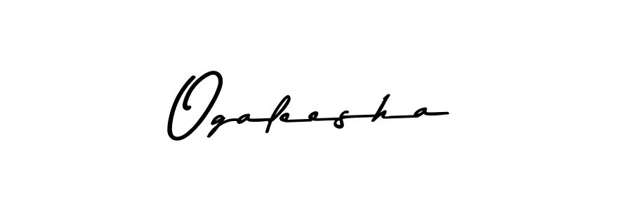 How to make Ogaleesha name signature. Use Asem Kandis PERSONAL USE style for creating short signs online. This is the latest handwritten sign. Ogaleesha signature style 9 images and pictures png