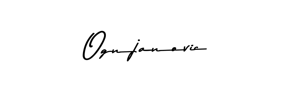 How to make Ognjanovic name signature. Use Asem Kandis PERSONAL USE style for creating short signs online. This is the latest handwritten sign. Ognjanovic signature style 9 images and pictures png