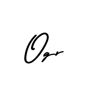 Create a beautiful signature design for name Ogr. With this signature (Asem Kandis PERSONAL USE) fonts, you can make a handwritten signature for free. Ogr signature style 9 images and pictures png