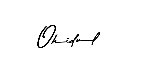 How to make Ohidul name signature. Use Asem Kandis PERSONAL USE style for creating short signs online. This is the latest handwritten sign. Ohidul signature style 9 images and pictures png