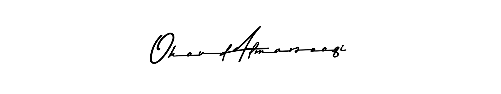 How to make Ohoud Almarzooqi name signature. Use Asem Kandis PERSONAL USE style for creating short signs online. This is the latest handwritten sign. Ohoud Almarzooqi signature style 9 images and pictures png