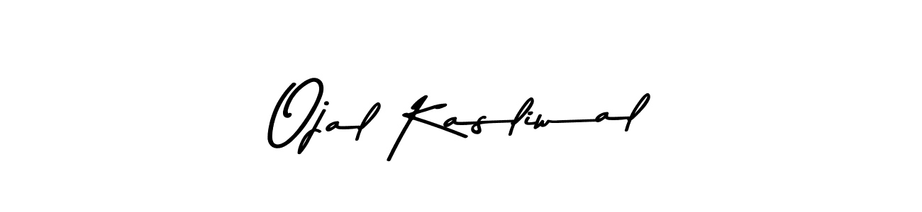 Make a beautiful signature design for name Ojal Kasliwal. With this signature (Asem Kandis PERSONAL USE) style, you can create a handwritten signature for free. Ojal Kasliwal signature style 9 images and pictures png