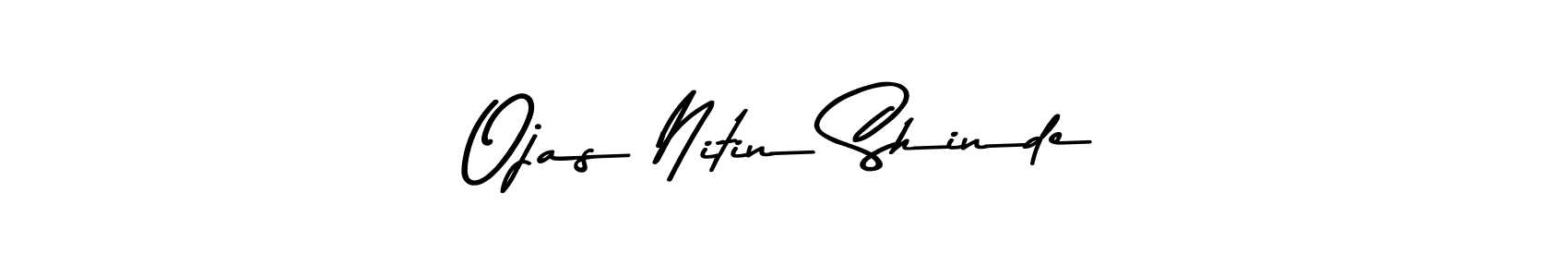 Create a beautiful signature design for name Ojas Nitin Shinde. With this signature (Asem Kandis PERSONAL USE) fonts, you can make a handwritten signature for free. Ojas Nitin Shinde signature style 9 images and pictures png