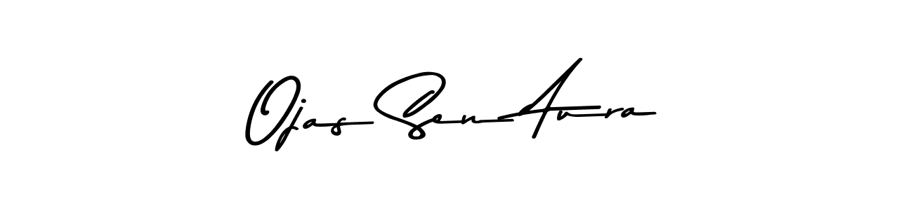 How to make Ojas Sen Aura name signature. Use Asem Kandis PERSONAL USE style for creating short signs online. This is the latest handwritten sign. Ojas Sen Aura signature style 9 images and pictures png
