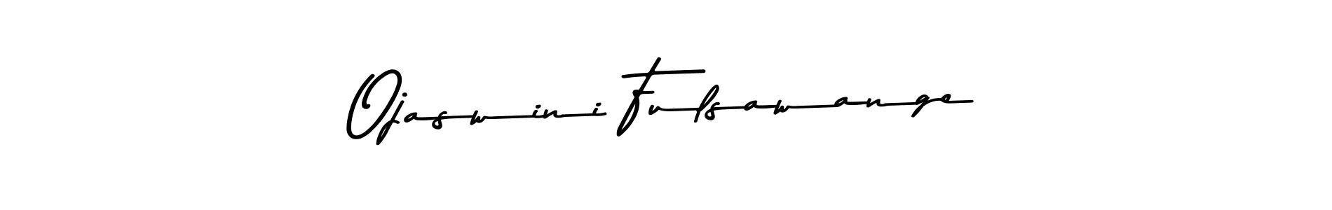 The best way (Asem Kandis PERSONAL USE) to make a short signature is to pick only two or three words in your name. The name Ojaswini Fulsawange include a total of six letters. For converting this name. Ojaswini Fulsawange signature style 9 images and pictures png