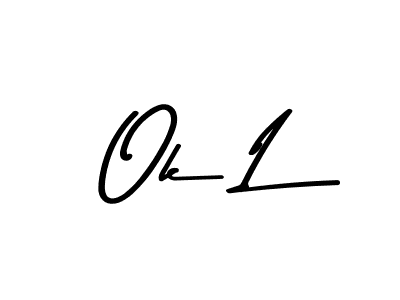 Design your own signature with our free online signature maker. With this signature software, you can create a handwritten (Asem Kandis PERSONAL USE) signature for name Ok L. Ok L signature style 9 images and pictures png