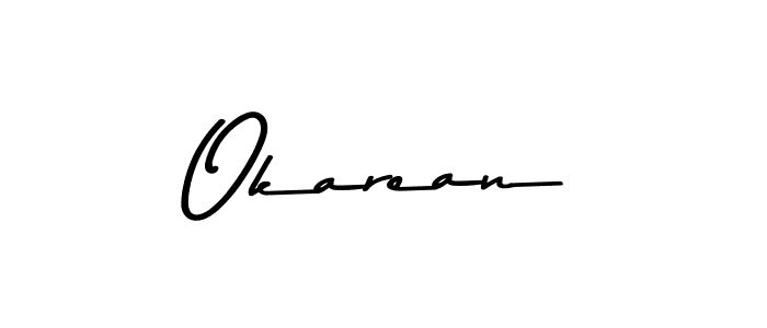 Here are the top 10 professional signature styles for the name Okarean. These are the best autograph styles you can use for your name. Okarean signature style 9 images and pictures png