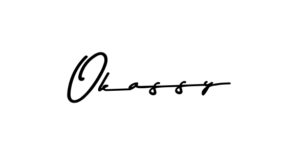 Create a beautiful signature design for name Okassy. With this signature (Asem Kandis PERSONAL USE) fonts, you can make a handwritten signature for free. Okassy signature style 9 images and pictures png