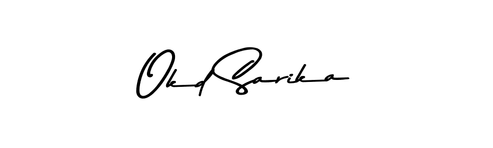 This is the best signature style for the Okd Sarika name. Also you like these signature font (Asem Kandis PERSONAL USE). Mix name signature. Okd Sarika signature style 9 images and pictures png