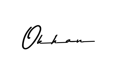 Asem Kandis PERSONAL USE is a professional signature style that is perfect for those who want to add a touch of class to their signature. It is also a great choice for those who want to make their signature more unique. Get Okhan name to fancy signature for free. Okhan signature style 9 images and pictures png