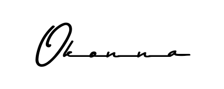 Make a beautiful signature design for name Okonna. With this signature (Asem Kandis PERSONAL USE) style, you can create a handwritten signature for free. Okonna signature style 9 images and pictures png