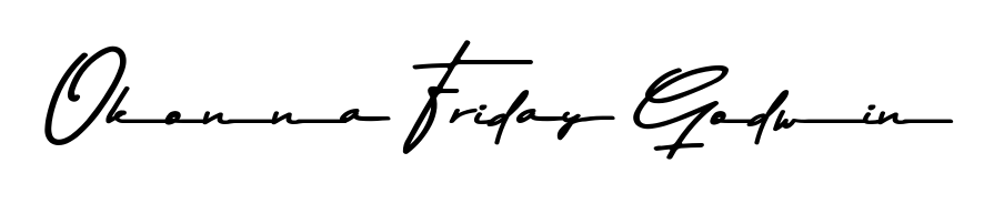 The Asem Kandis PERSONAL USE handwriting style adds charm and authenticity to name Okonna Friday Godwin. A wonderful choice for personal thank-you notes. Okonna Friday Godwin signature style 9 images and pictures png