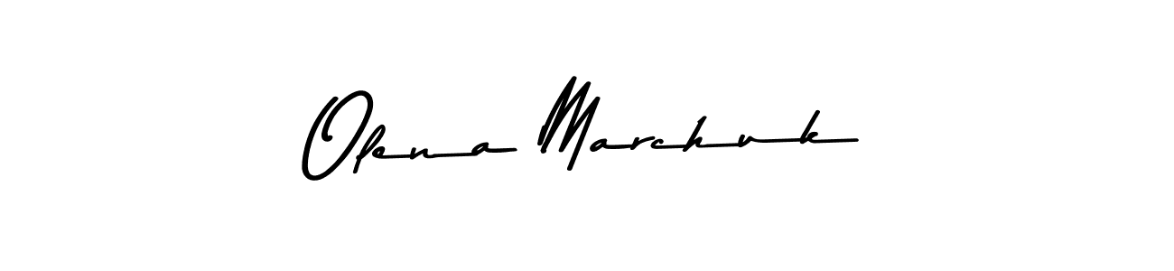 Asem Kandis PERSONAL USE is a professional signature style that is perfect for those who want to add a touch of class to their signature. It is also a great choice for those who want to make their signature more unique. Get Olena Marchuk name to fancy signature for free. Olena Marchuk signature style 9 images and pictures png