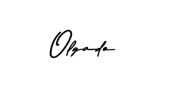 How to make Olgado name signature. Use Asem Kandis PERSONAL USE style for creating short signs online. This is the latest handwritten sign. Olgado signature style 9 images and pictures png