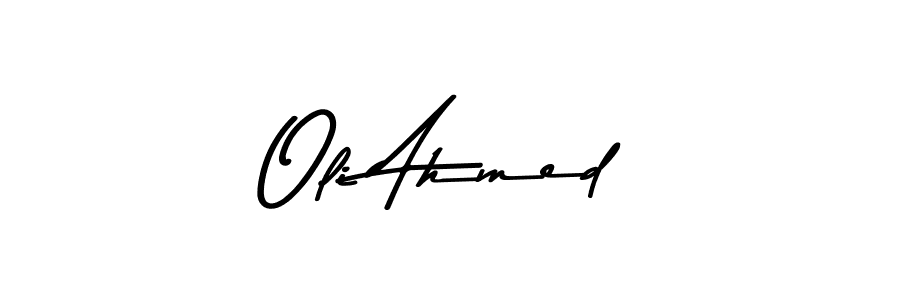 How to make Oli Ahmed name signature. Use Asem Kandis PERSONAL USE style for creating short signs online. This is the latest handwritten sign. Oli Ahmed signature style 9 images and pictures png